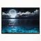Designart - Romantic Full Moon Over Sea - Seascape Framed Canvas Art Print